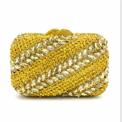 New Arrival Multicolored Crystal Stone Woman Evening Bag Wedding Bridal Banquet Party Gala Diamond Purse Rhinestone Prom Handbag