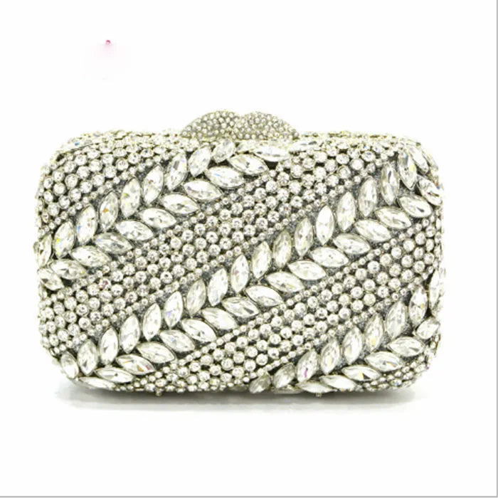 New Arrival Multicolored Crystal Stone Woman Evening Bag Wedding Bridal Banquet Party Gala Diamond Purse Rhinestone Prom Handbag