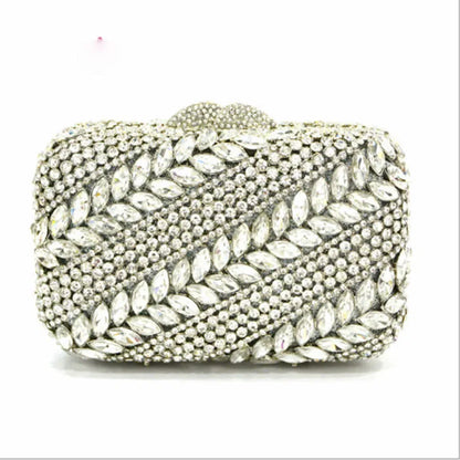 New Arrival Multicolored Crystal Stone Woman Evening Bag Wedding Bridal Banquet Party Gala Diamond Purse Rhinestone Prom Handbag