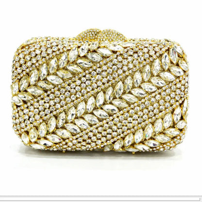 New Arrival Multicolored Crystal Stone Woman Evening Bag Wedding Bridal Banquet Party Gala Diamond Purse Rhinestone Prom Handbag
