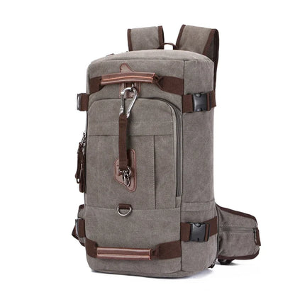 New Backpack Men Vintage Canvas Backpack bucket shoulder bag Large capacity man travel bag mountaineering Rucksacks