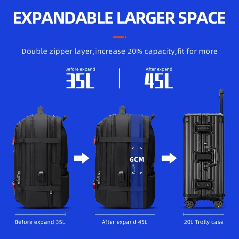 New Backpack Notebook 15’6 Male Expandable Large Capacity Travel Luggage Hiking Backpacks for Sport Business Bag Ergonomic Woman