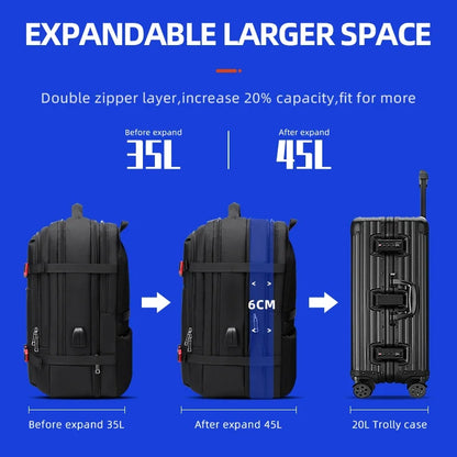 New Backpack Notebook 15’6 Male Expandable Large Capacity Travel Luggage Hiking Backpacks for Sport Business Bag Ergonomic Woman