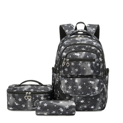 New Backpack for Kids Girls School Backpack with Lunch Box Teens Girls Bookbags Set Children's Waterproof Schoolbag Mochilas