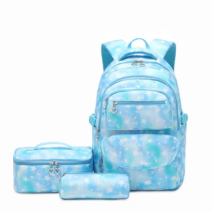 New Backpack for Kids Girls School Backpack with Lunch Box Teens Girls Bookbags Set Children's Waterproof Schoolbag Mochilas
