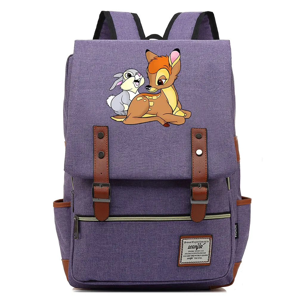 New  Bambi Boys Girls Kids Student School Book Bags Teenagers Canvas Women Bagpack Men Laptop Travel Backpack