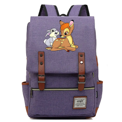 New  Bambi Boys Girls Kids Student School Book Bags Teenagers Canvas Women Bagpack Men Laptop Travel Backpack