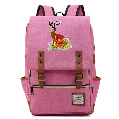 New  Bambi Boys Girls Kids Student School Book Bags Teenagers Canvas Women Bagpack Men Laptop Travel Backpack