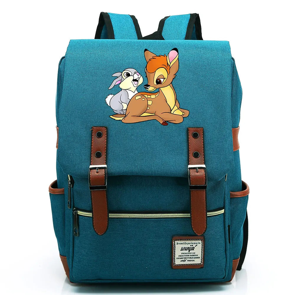 New  Bambi Boys Girls Kids Student School Book Bags Teenagers Canvas Women Bagpack Men Laptop Travel Backpack