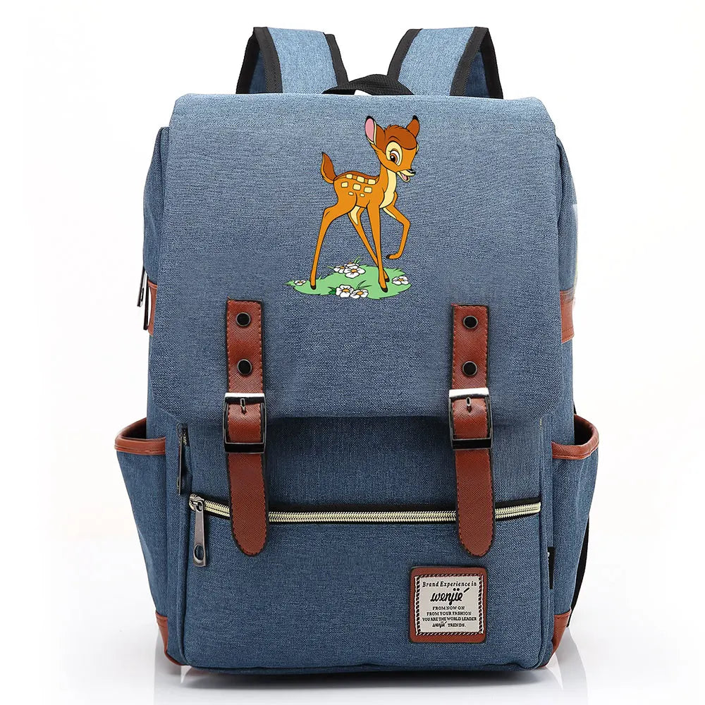 New  Bambi Boys Girls Kids Student School Book Bags Teenagers Canvas Women Bagpack Men Laptop Travel Backpack