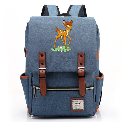 New  Bambi Boys Girls Kids Student School Book Bags Teenagers Canvas Women Bagpack Men Laptop Travel Backpack