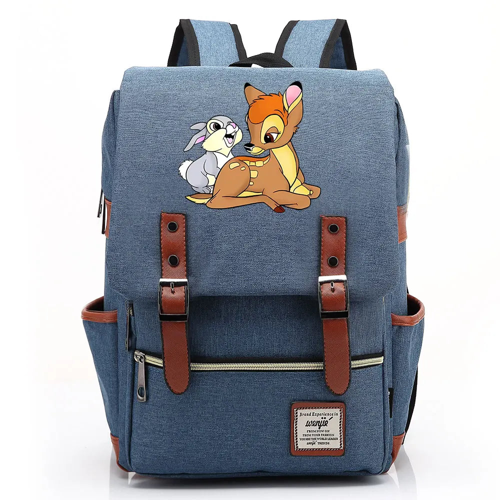 New  Bambi Boys Girls Kids Student School Book Bags Teenagers Canvas Women Bagpack Men Laptop Travel Backpack