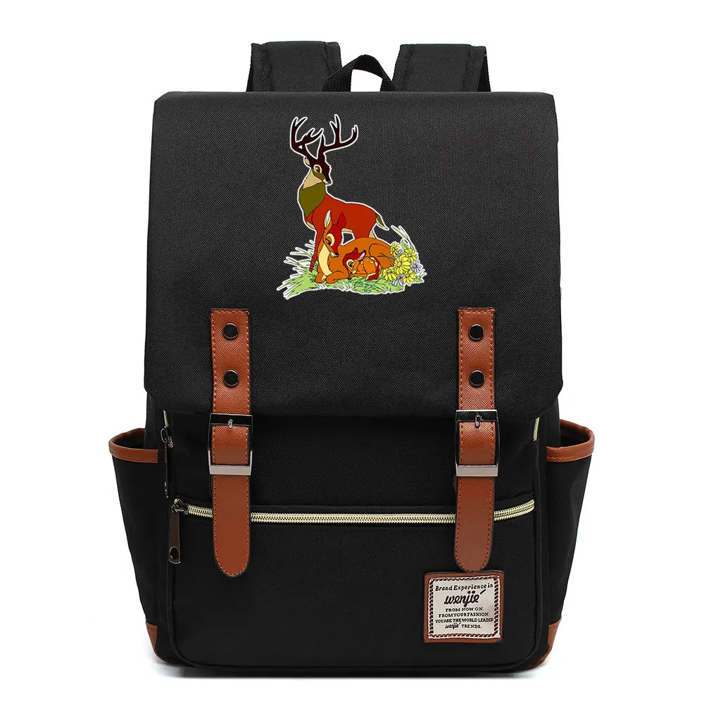 New  Bambi Boys Girls Kids Student School Book Bags Teenagers Canvas Women Bagpack Men Laptop Travel Backpack