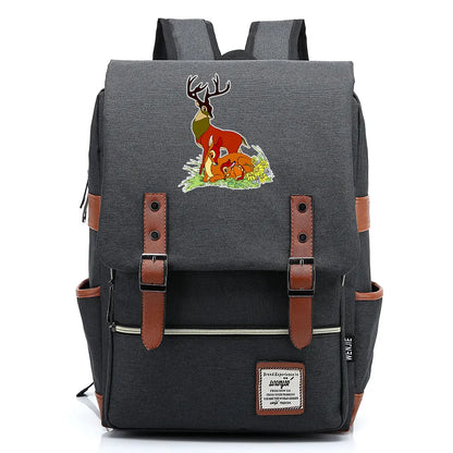 New  Bambi Boys Girls Kids Student School Book Bags Teenagers Canvas Women Bagpack Men Laptop Travel Backpack