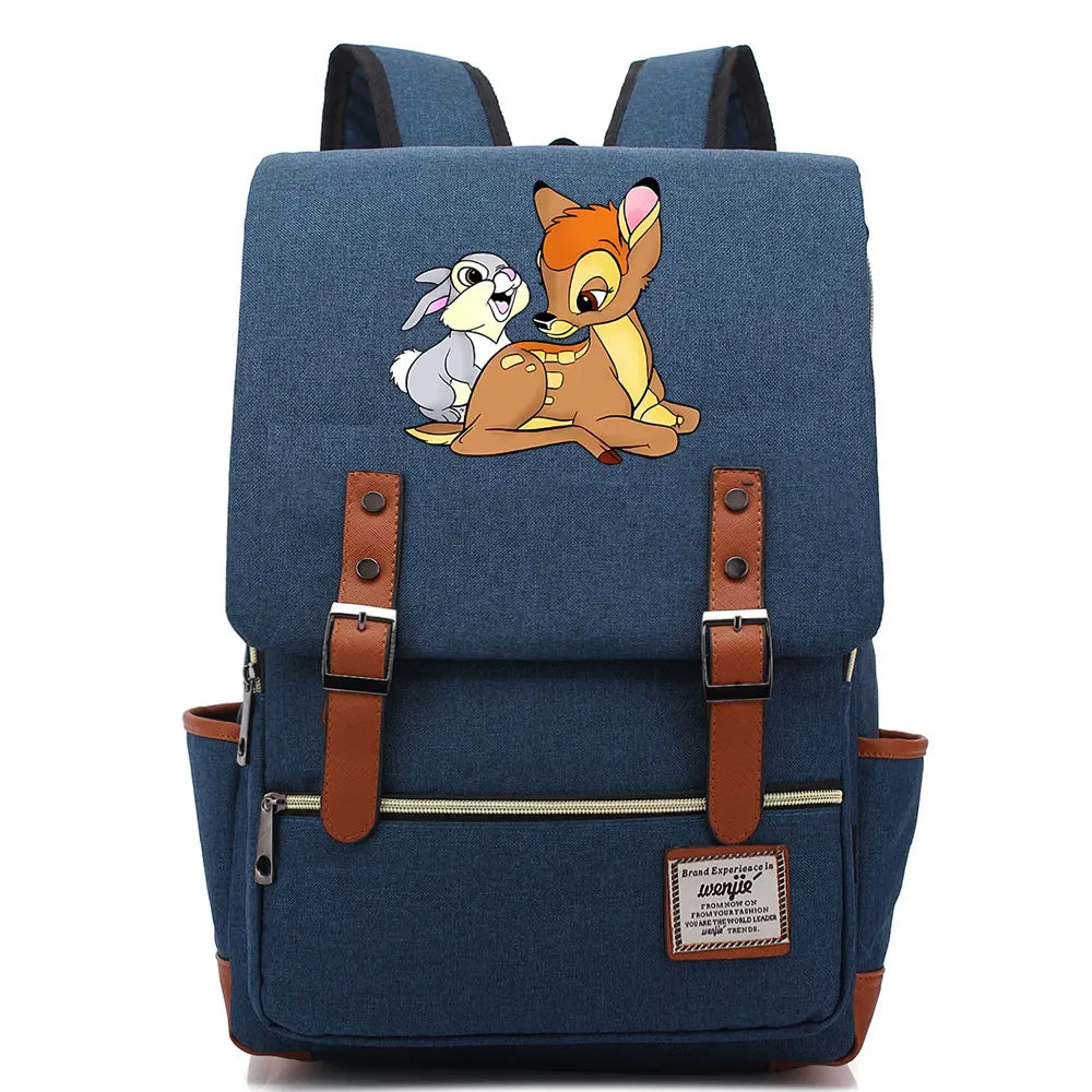 New  Bambi Boys Girls Kids Student School Book Bags Teenagers Canvas Women Bagpack Men Laptop Travel Backpack