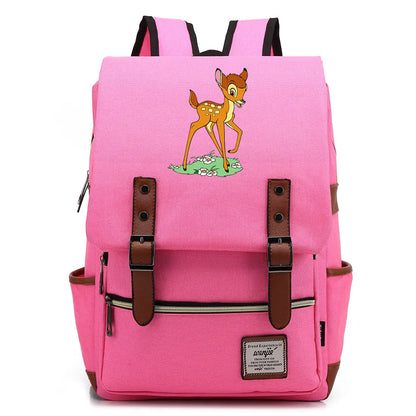 New  Bambi Boys Girls Kids Student School Book Bags Teenagers Canvas Women Bagpack Men Laptop Travel Backpack