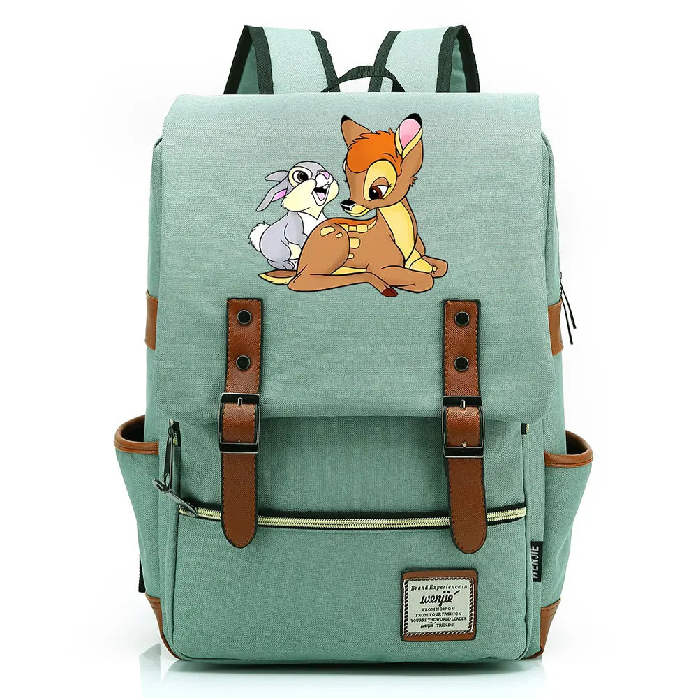 New  Bambi Boys Girls Kids Student School Book Bags Teenagers Canvas Women Bagpack Men Laptop Travel Backpack