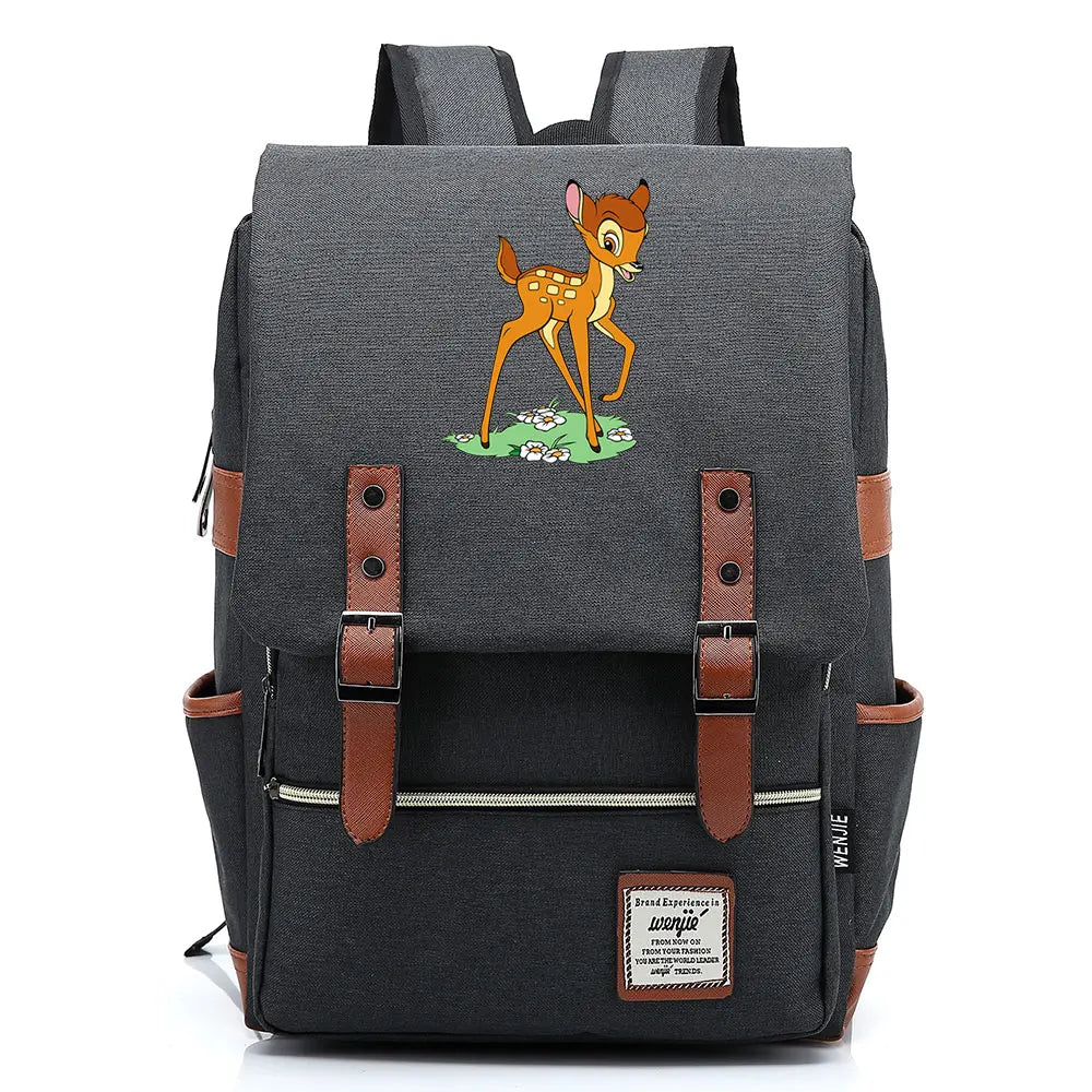 New  Bambi Boys Girls Kids Student School Book Bags Teenagers Canvas Women Bagpack Men Laptop Travel Backpack