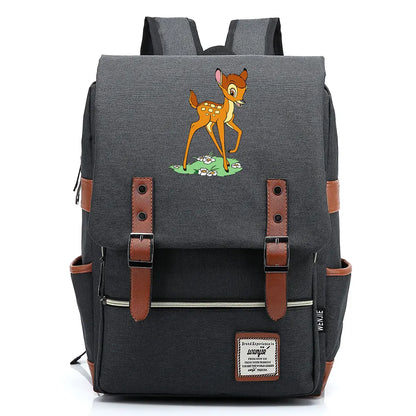 New  Bambi Boys Girls Kids Student School Book Bags Teenagers Canvas Women Bagpack Men Laptop Travel Backpack