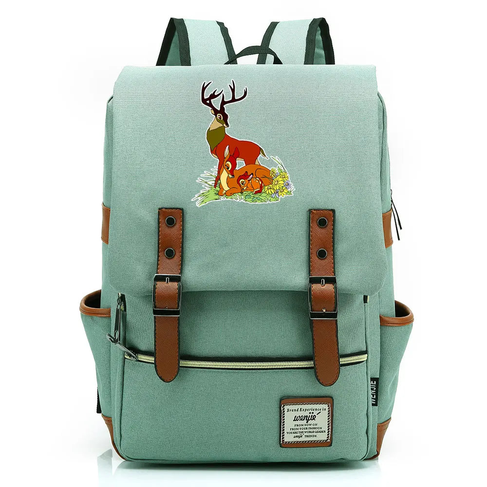New  Bambi Boys Girls Kids Student School Book Bags Teenagers Canvas Women Bagpack Men Laptop Travel Backpack