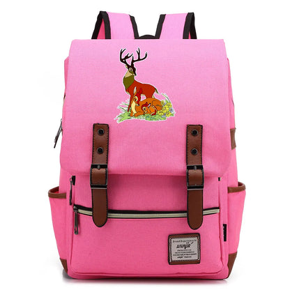 New  Bambi Boys Girls Kids Student School Book Bags Teenagers Canvas Women Bagpack Men Laptop Travel Backpack