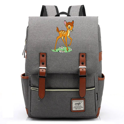 New  Bambi Boys Girls Kids Student School Book Bags Teenagers Canvas Women Bagpack Men Laptop Travel Backpack