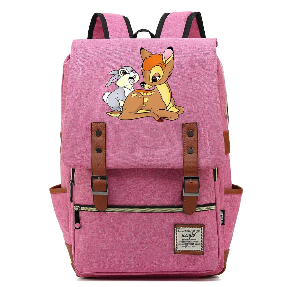 New  Bambi Boys Girls Kids Student School Book Bags Teenagers Canvas Women Bagpack Men Laptop Travel Backpack