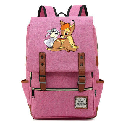 New  Bambi Boys Girls Kids Student School Book Bags Teenagers Canvas Women Bagpack Men Laptop Travel Backpack