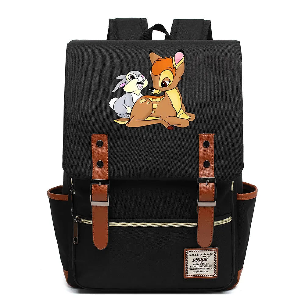 New  Bambi Boys Girls Kids Student School Book Bags Teenagers Canvas Women Bagpack Men Laptop Travel Backpack