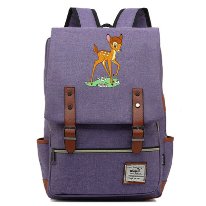 New  Bambi Boys Girls Kids Student School Book Bags Teenagers Canvas Women Bagpack Men Laptop Travel Backpack