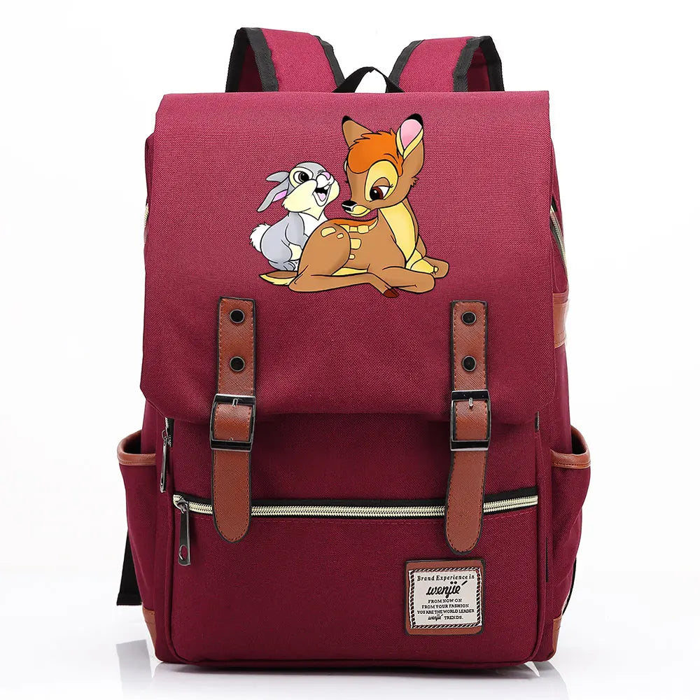 New  Bambi Boys Girls Kids Student School Book Bags Teenagers Canvas Women Bagpack Men Laptop Travel Backpack