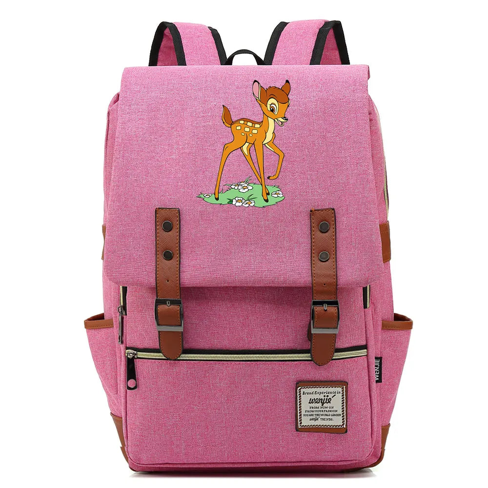 New  Bambi Boys Girls Kids Student School Book Bags Teenagers Canvas Women Bagpack Men Laptop Travel Backpack
