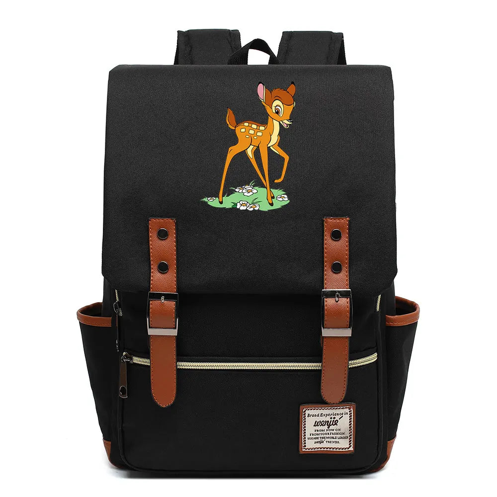 New  Bambi Boys Girls Kids Student School Book Bags Teenagers Canvas Women Bagpack Men Laptop Travel Backpack
