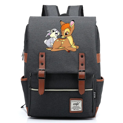 New  Bambi Boys Girls Kids Student School Book Bags Teenagers Canvas Women Bagpack Men Laptop Travel Backpack