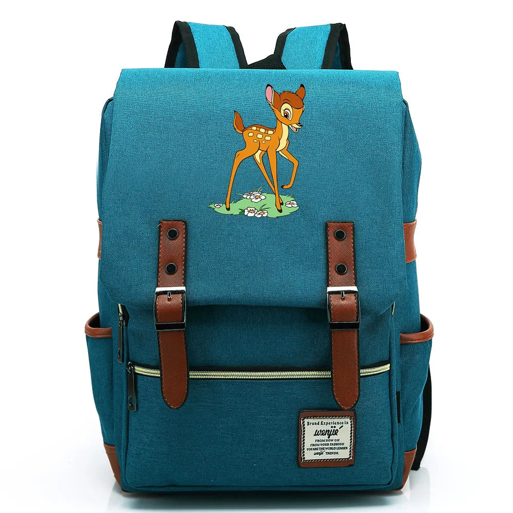 New  Bambi Boys Girls Kids Student School Book Bags Teenagers Canvas Women Bagpack Men Laptop Travel Backpack