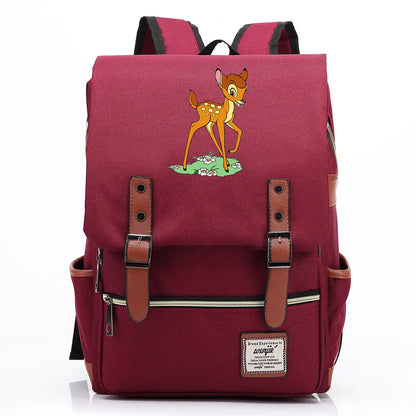 New  Bambi Boys Girls Kids Student School Book Bags Teenagers Canvas Women Bagpack Men Laptop Travel Backpack