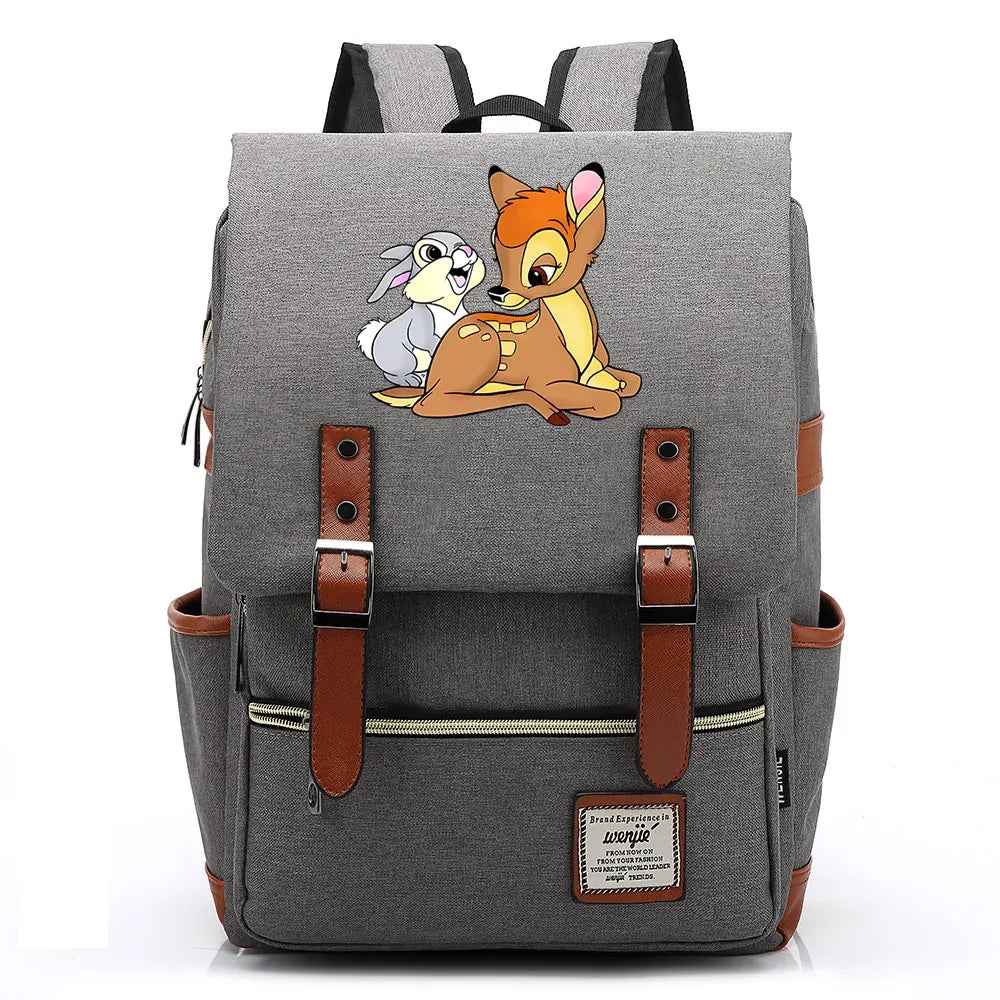 New  Bambi Boys Girls Kids Student School Book Bags Teenagers Canvas Women Bagpack Men Laptop Travel Backpack
