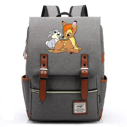New  Bambi Boys Girls Kids Student School Book Bags Teenagers Canvas Women Bagpack Men Laptop Travel Backpack