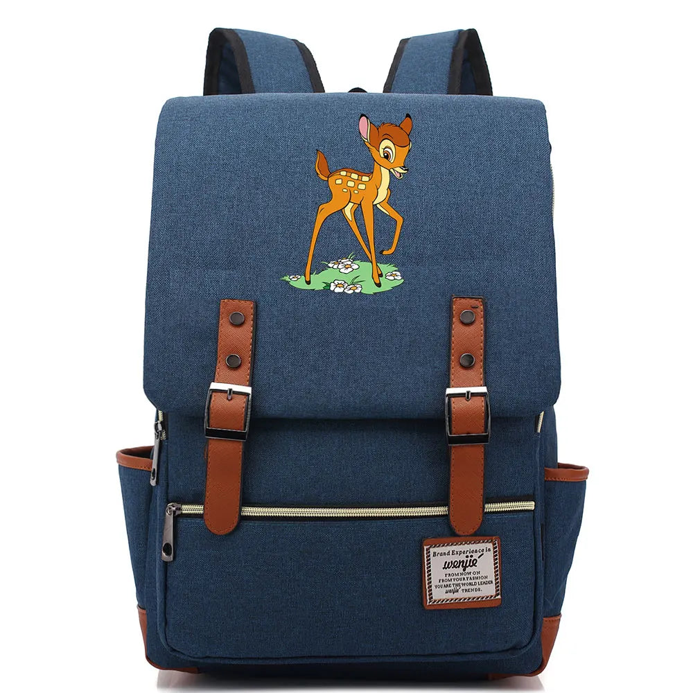 New  Bambi Boys Girls Kids Student School Book Bags Teenagers Canvas Women Bagpack Men Laptop Travel Backpack
