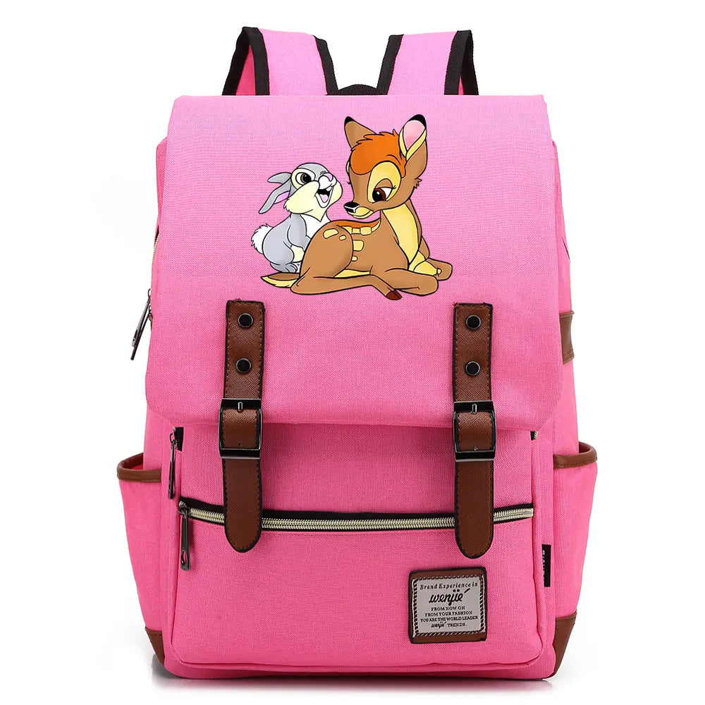 New  Bambi Boys Girls Kids Student School Book Bags Teenagers Canvas Women Bagpack Men Laptop Travel Backpack
