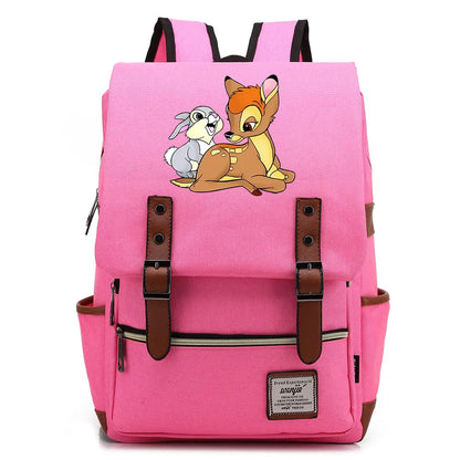 New  Bambi Boys Girls Kids Student School Book Bags Teenagers Canvas Women Bagpack Men Laptop Travel Backpack