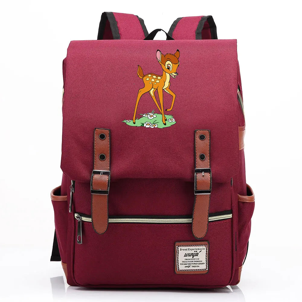 New  Bambi Boys Girls Kids Student School Book Bags Teenagers Canvas Women Bagpack Men Laptop Travel Backpack