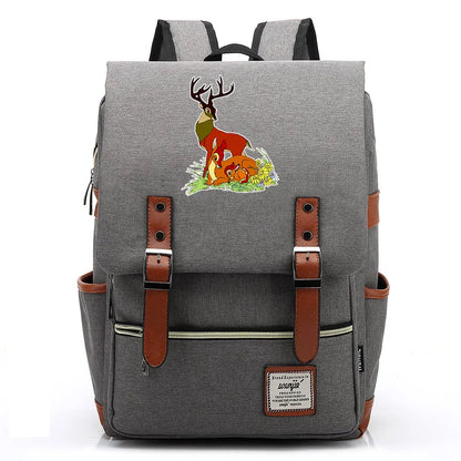 New  Bambi Boys Girls Kids Student School Book Bags Teenagers Canvas Women Bagpack Men Laptop Travel Backpack
