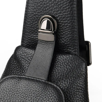New Brand Hot Sale Men's Casual Genuine Leather Chest Luxury Cowhide Sling Crossbody Multi Functional Shoulder Bag