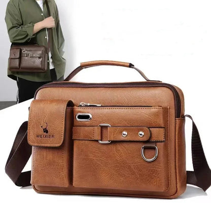 New Brand Shoulder for 10.4" Ipad PU Leather Men Casual Business Handbags Messenger s Fashion Man Crossbody Bag