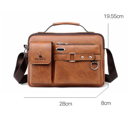 New Brand Shoulder for 10.4" Ipad PU Leather Men Casual Business Handbags Messenger s Fashion Man Crossbody Bag
