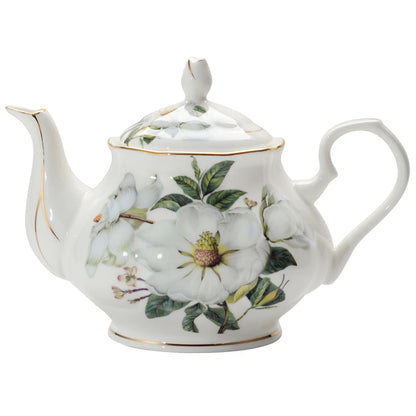 New British Bone China Coffee Pot European Style Afternoon Tea Teaset Ceramic Teapot Coffee Pot Porcelain Flower Tea Pots
