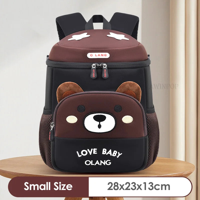New Brown Bear School Bags for Boys Cute Fox Kids Bag Toddler Children Anti-lost Bookbag Girls Kawaii Backpack Mochila Escolar
