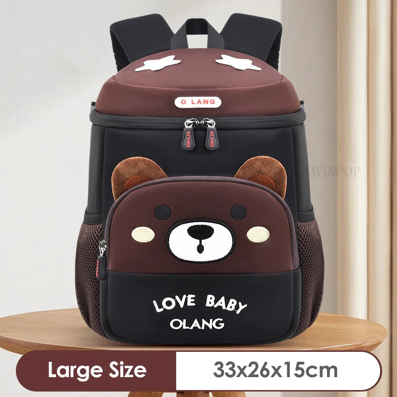 New Brown Bear School Bags for Boys Cute Fox Kids Bag Toddler Children Anti-lost Bookbag Girls Kawaii Backpack Mochila Escolar