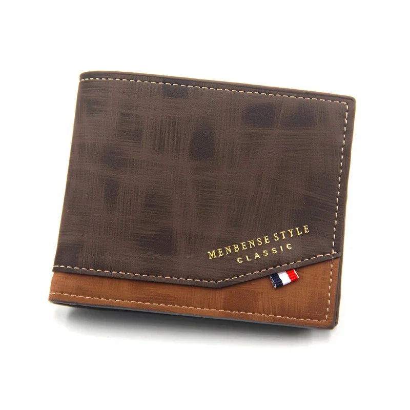 New Business Men Leather Luxury Short Wallet Man Foldable Card Holders Small Male Money Purses
